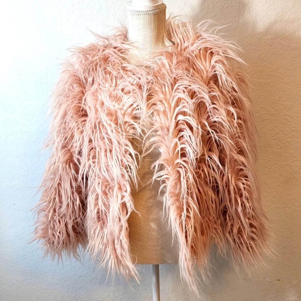 Shein Fluffy Pink Super Soft Lightweight Jacket